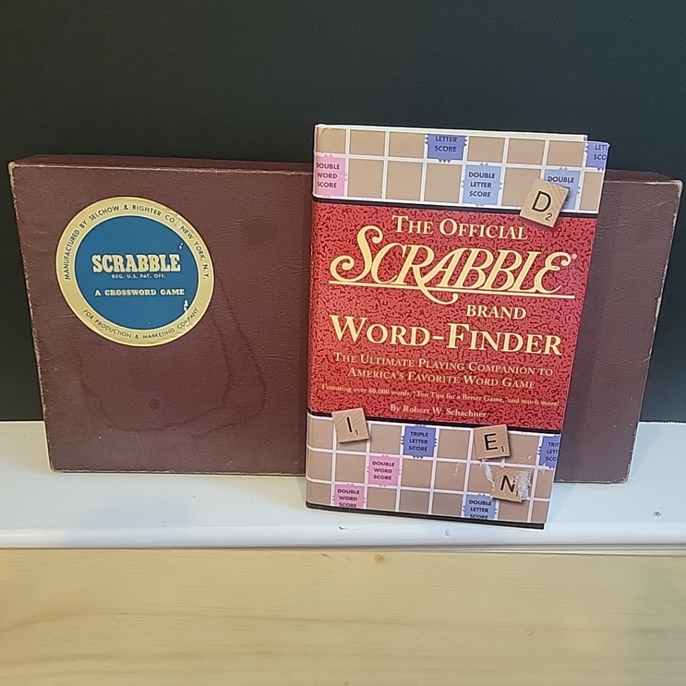 Vintage Scrabble Crossword Game 1948 - '53 with Word-Finder Book